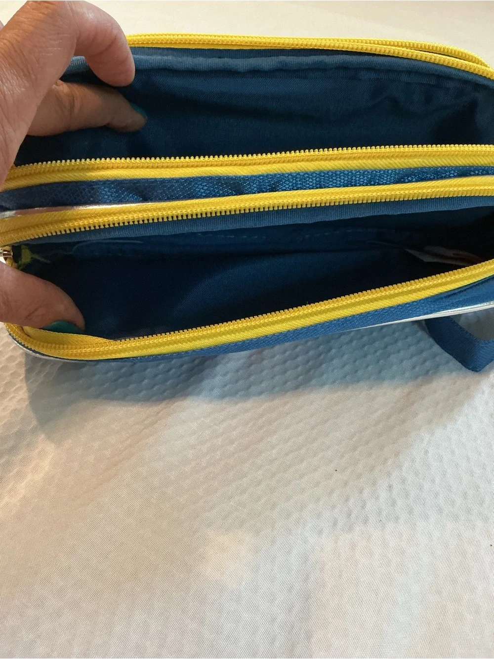 Kids Cartoon Eye Pencil Case - Yellow and Navy